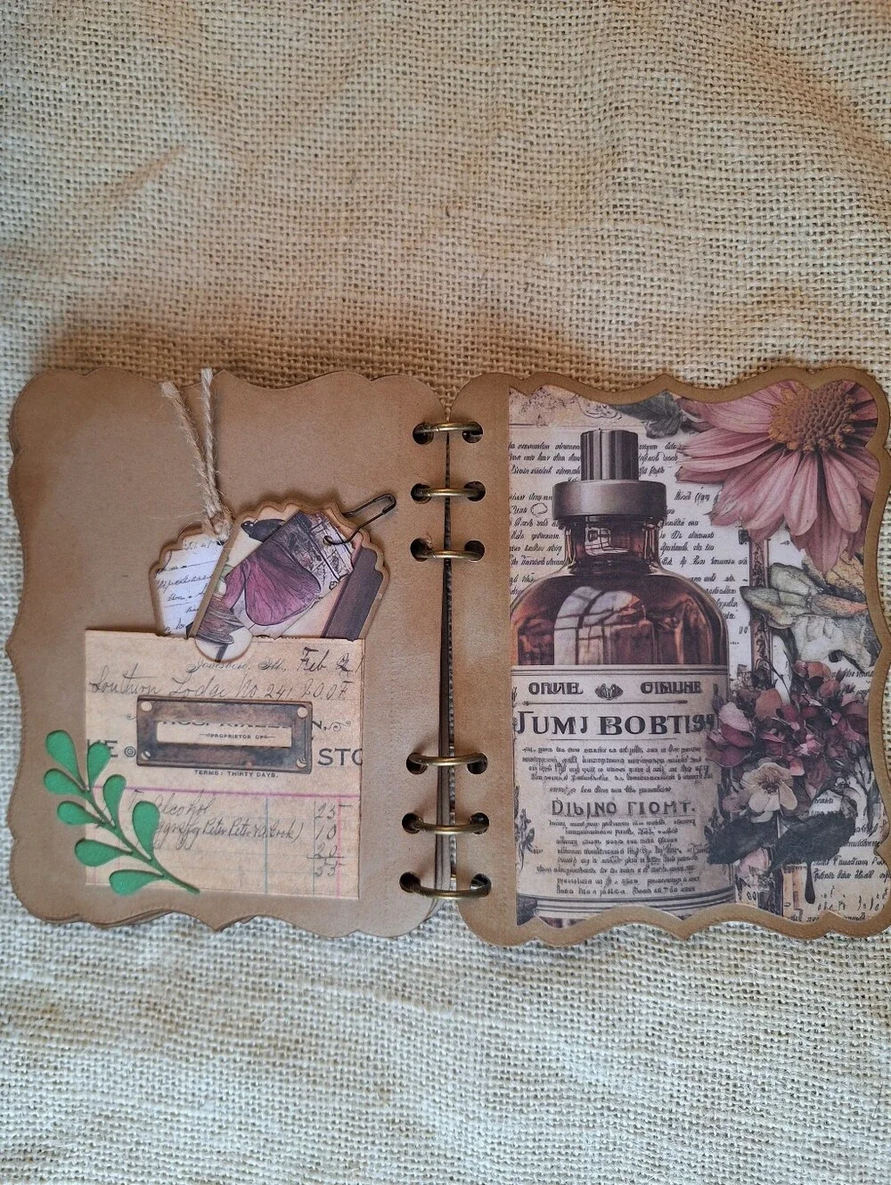 12 Pg Hand Made Apothecary, Botanical Art Journal, Junk Journal, Scrapbook